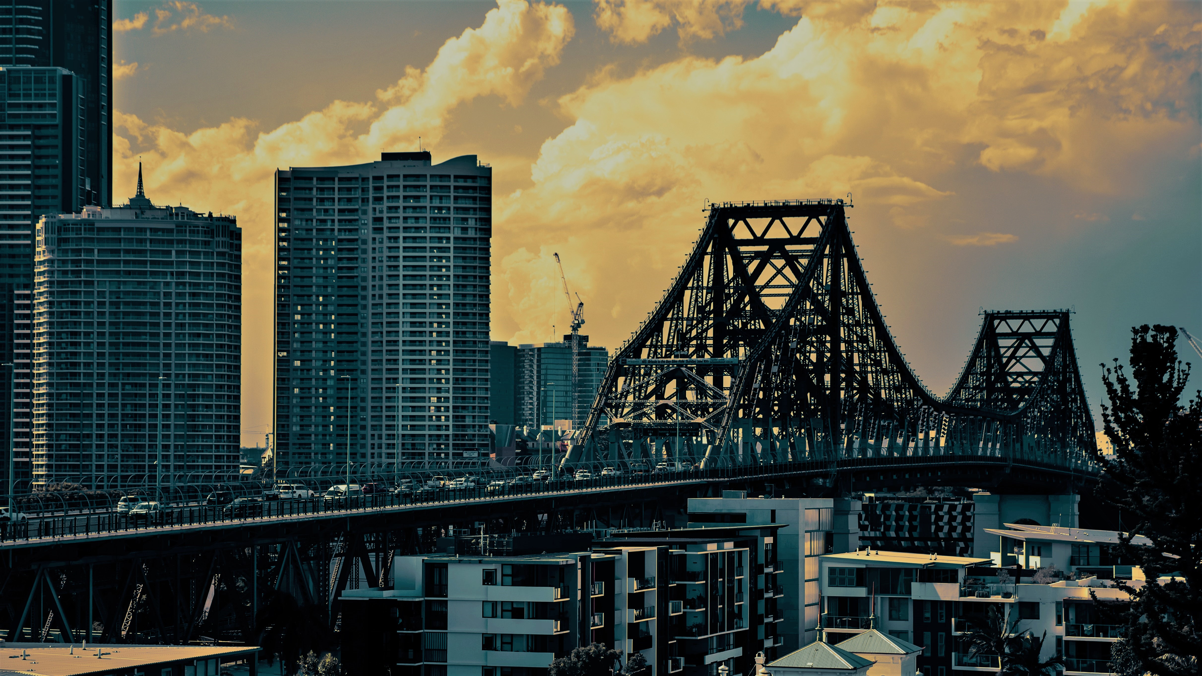 Story bridge in Brisbane, Queensland Australia at sunset