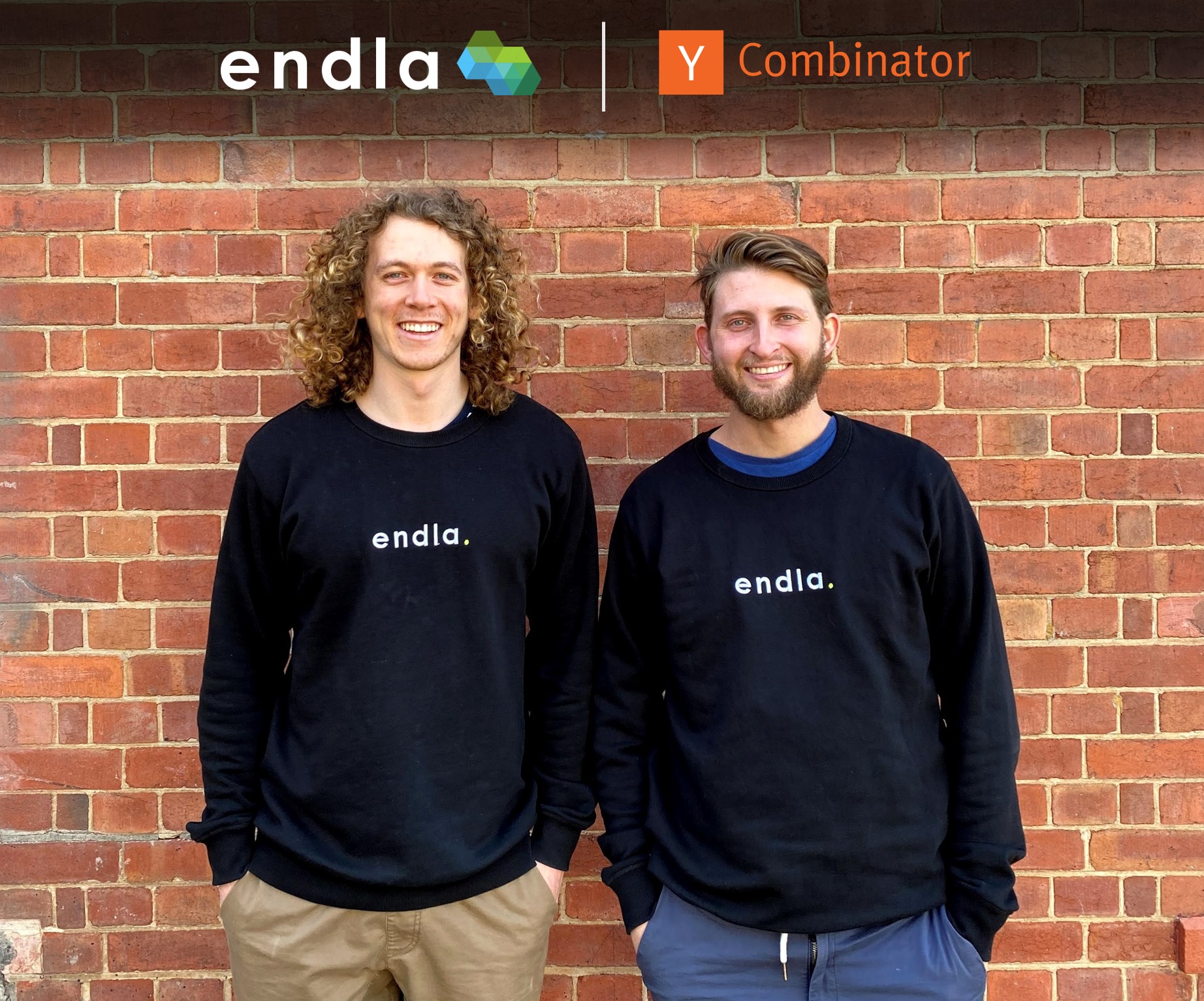 Riley O'Donnell and Michael Moore from Endla announcing backing from Y Combinator.