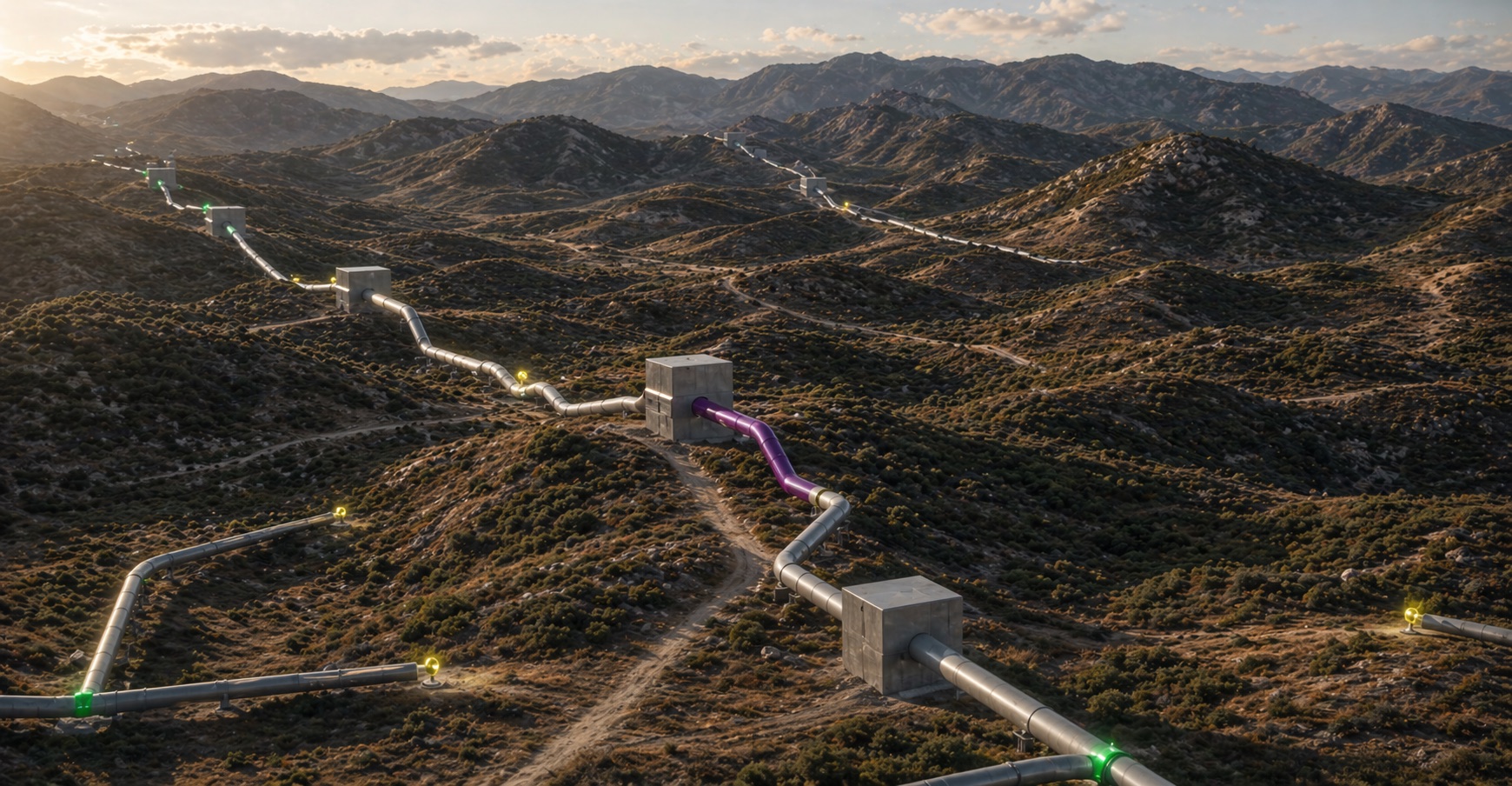 Real-world landscape connected to pipeline network insight